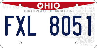 OH license plate FXL8051