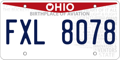 OH license plate FXL8078