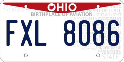 OH license plate FXL8086