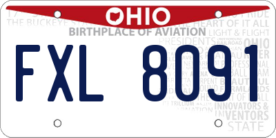 OH license plate FXL8091