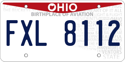 OH license plate FXL8112