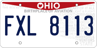OH license plate FXL8113