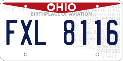 OH license plate FXL8116
