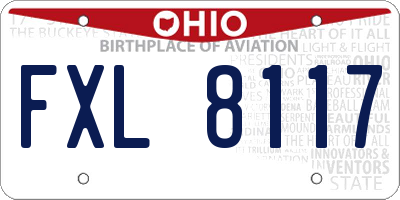 OH license plate FXL8117