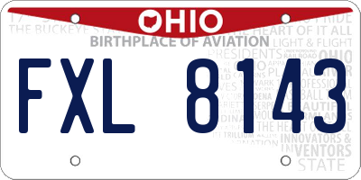 OH license plate FXL8143