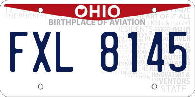 OH license plate FXL8145