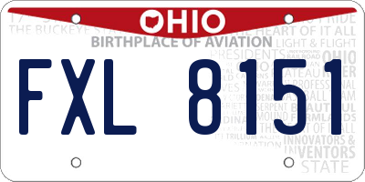 OH license plate FXL8151