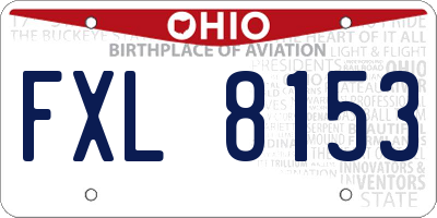 OH license plate FXL8153