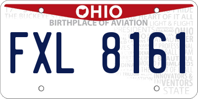 OH license plate FXL8161