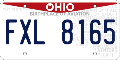 OH license plate FXL8165