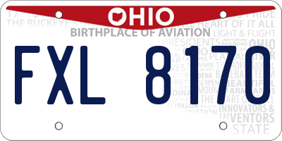 OH license plate FXL8170
