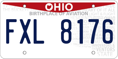 OH license plate FXL8176