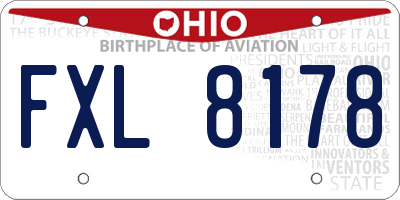 OH license plate FXL8178