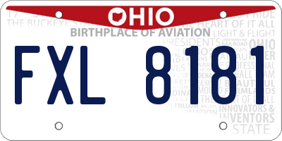 OH license plate FXL8181