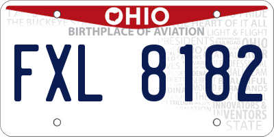 OH license plate FXL8182