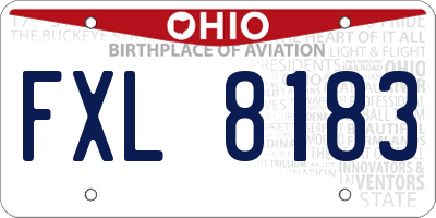 OH license plate FXL8183