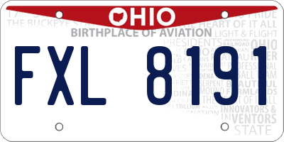 OH license plate FXL8191