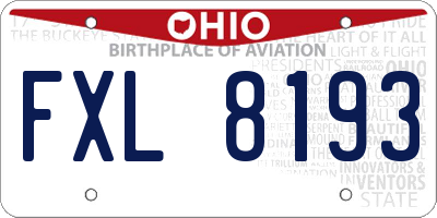 OH license plate FXL8193