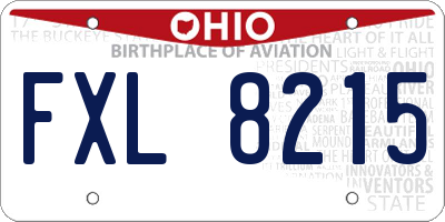 OH license plate FXL8215
