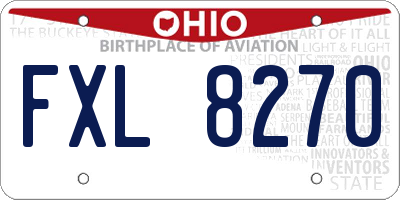OH license plate FXL8270