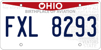 OH license plate FXL8293