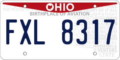 OH license plate FXL8317
