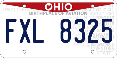 OH license plate FXL8325