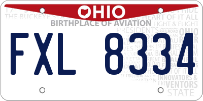 OH license plate FXL8334