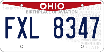 OH license plate FXL8347