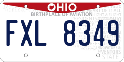 OH license plate FXL8349