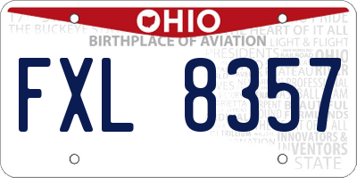 OH license plate FXL8357