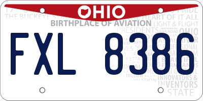 OH license plate FXL8386