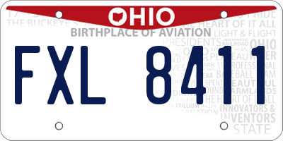 OH license plate FXL8411
