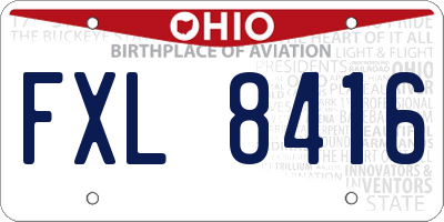 OH license plate FXL8416