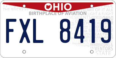 OH license plate FXL8419