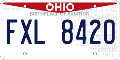OH license plate FXL8420