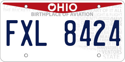 OH license plate FXL8424