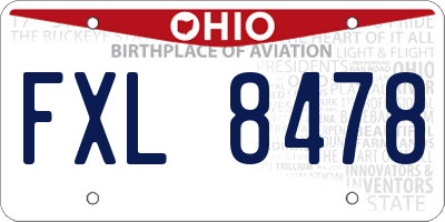 OH license plate FXL8478