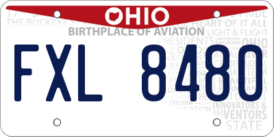 OH license plate FXL8480