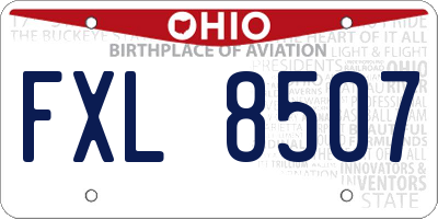OH license plate FXL8507