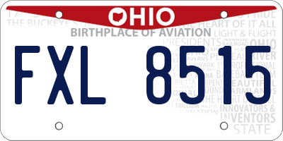 OH license plate FXL8515