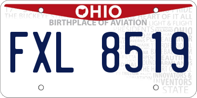 OH license plate FXL8519