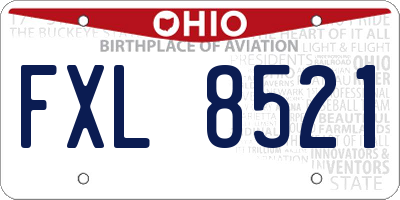 OH license plate FXL8521