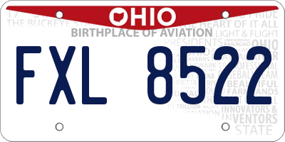 OH license plate FXL8522