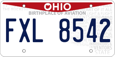 OH license plate FXL8542