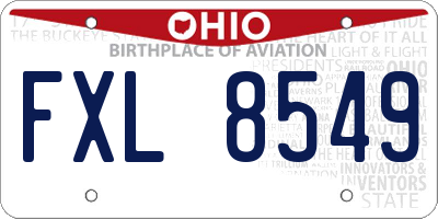 OH license plate FXL8549