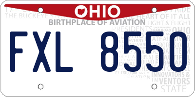 OH license plate FXL8550