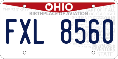 OH license plate FXL8560