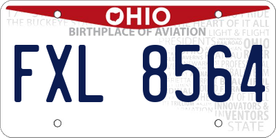 OH license plate FXL8564