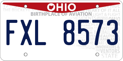 OH license plate FXL8573